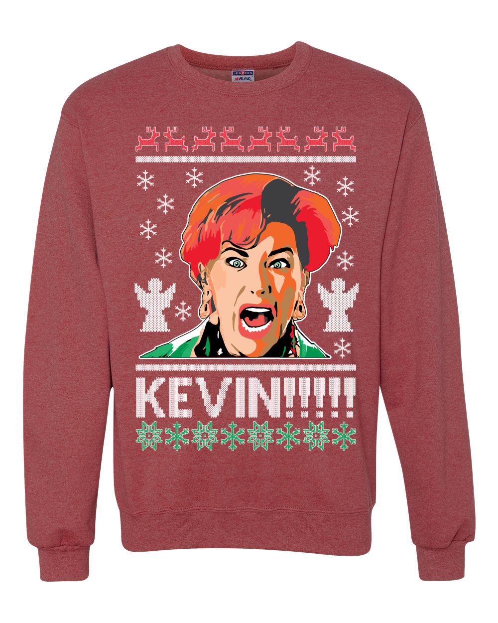 Kevin's Mom Screaming Kevin!  Ugly Christmas Sweater Unisex Crewneck Sweatshirt