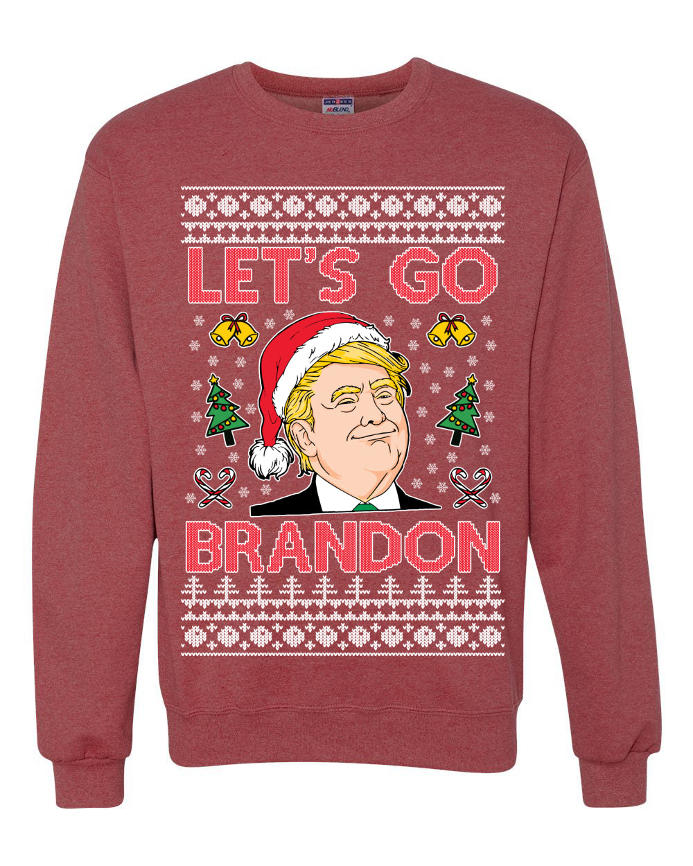 Trump Let’s Go Brandon Ugly Christmas Sweater Unisex Crewneck Graphic Sweatshirt