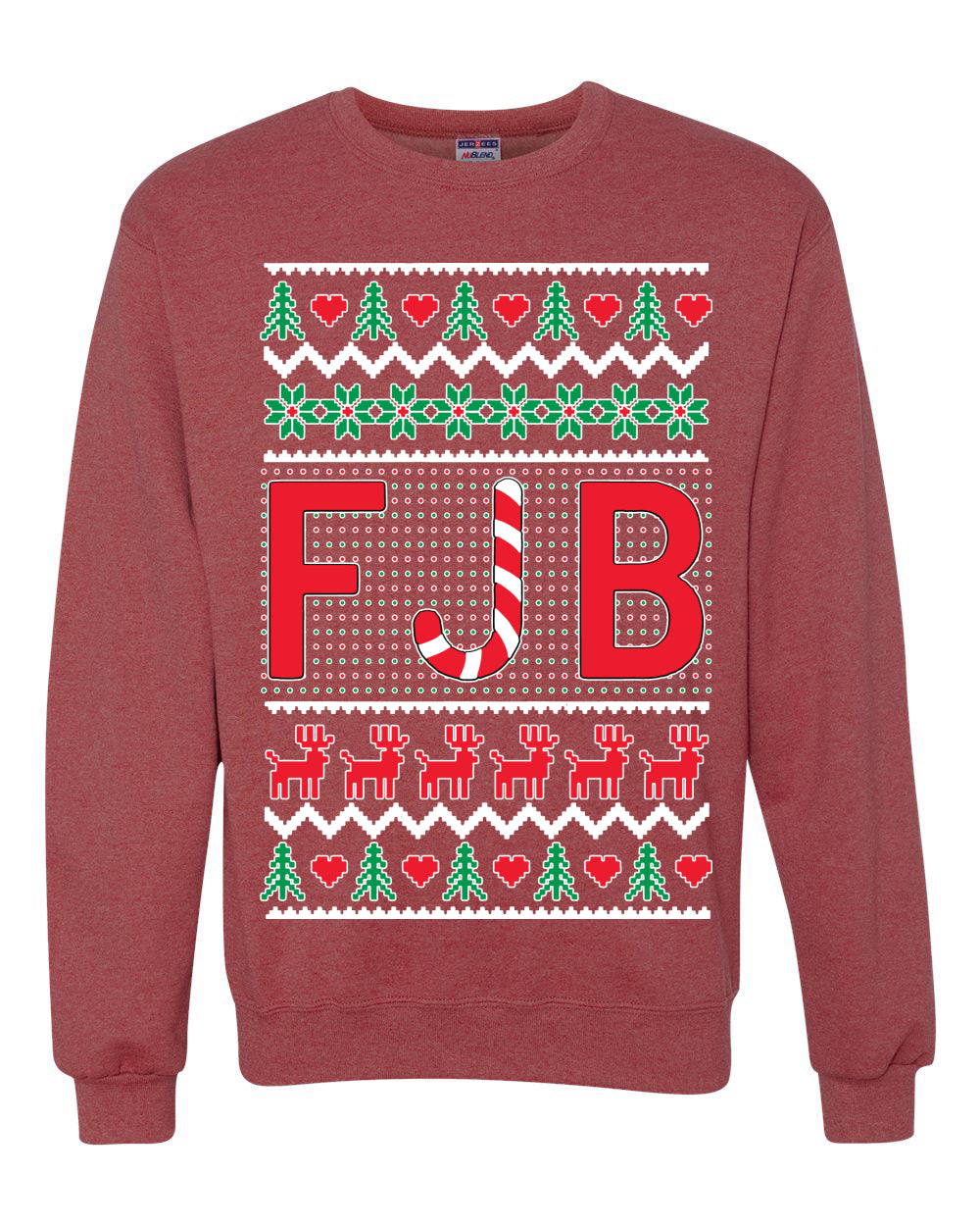 FJB Candy Cane  Ugly Christmas Sweater Unisex Crewneck Graphic Sweatshirt