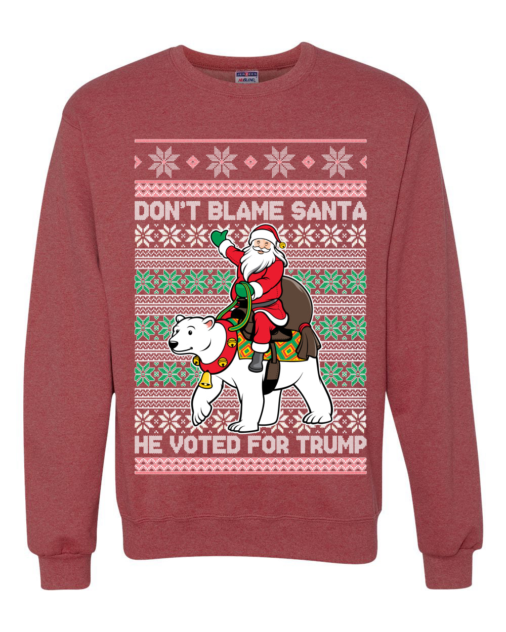 Don't Blame Santa He Voted For Trump Ugly Christmas Sweater Unisex Crewneck Graphic Sweatshirt
