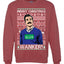 Merry Christmas Wanker  Ugly Christmas Sweater Unisex Crewneck Sweatshirt