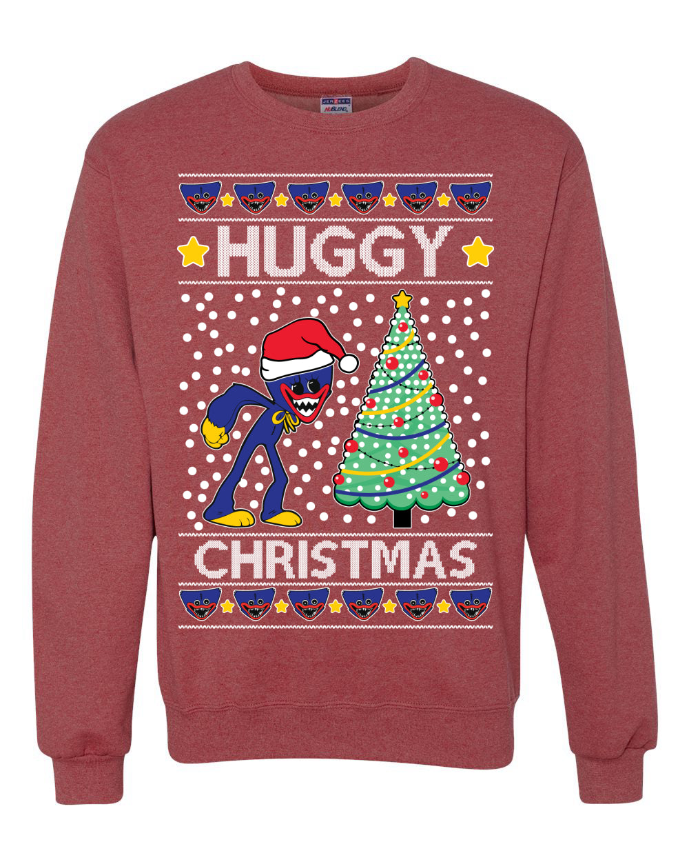 Huggy Playtime Wuggy Christmas Ugly Christmas Sweater Unisex Crewneck Graphic Sweatshirt