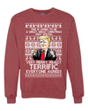 Great Terrific Merry Christmas Funny Donald Trump Merry Ugly Christmas Sweater Unisex Crewneck Graphic Sweatshirt