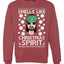 Smells Like Christmas Spirit Merry Ugly Christmas Sweater Unisex Crewneck Graphic Sweatshirt