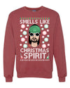 Smells Like Christmas Spirit Merry Ugly Christmas Sweater Unisex Crewneck Graphic Sweatshirt