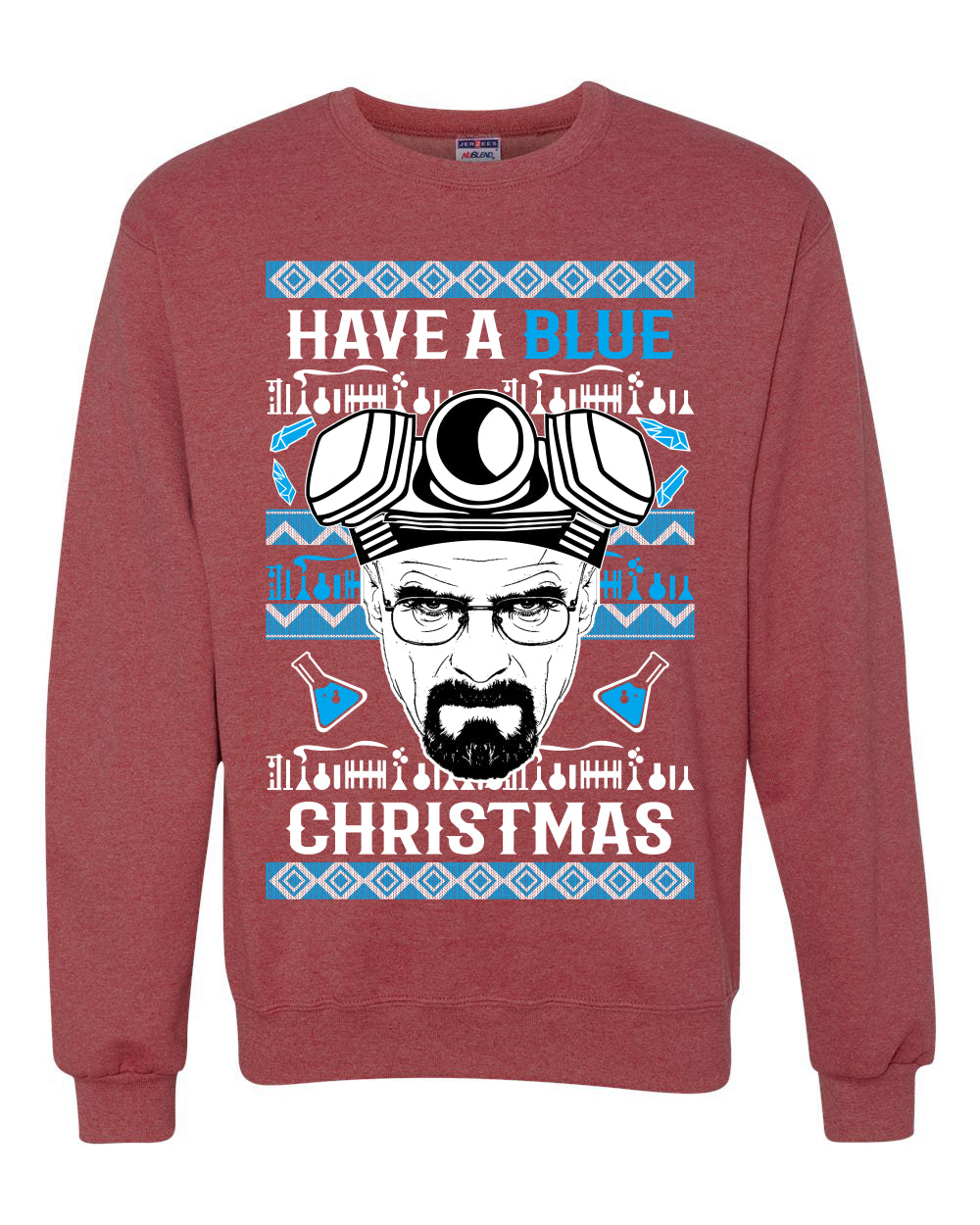 Have a Blue Christmas Walter Breaking TV Christmas Ugly Christmas Sweater Unisex Crewneck Graphic Sweatshirt