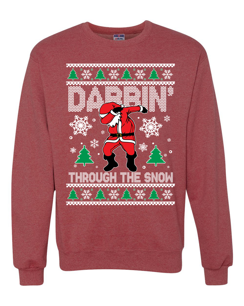 Dabbing Through The Snow Merry Ugly Christmas Sweater Unisex Crewneck Graphic Sweatshirt
