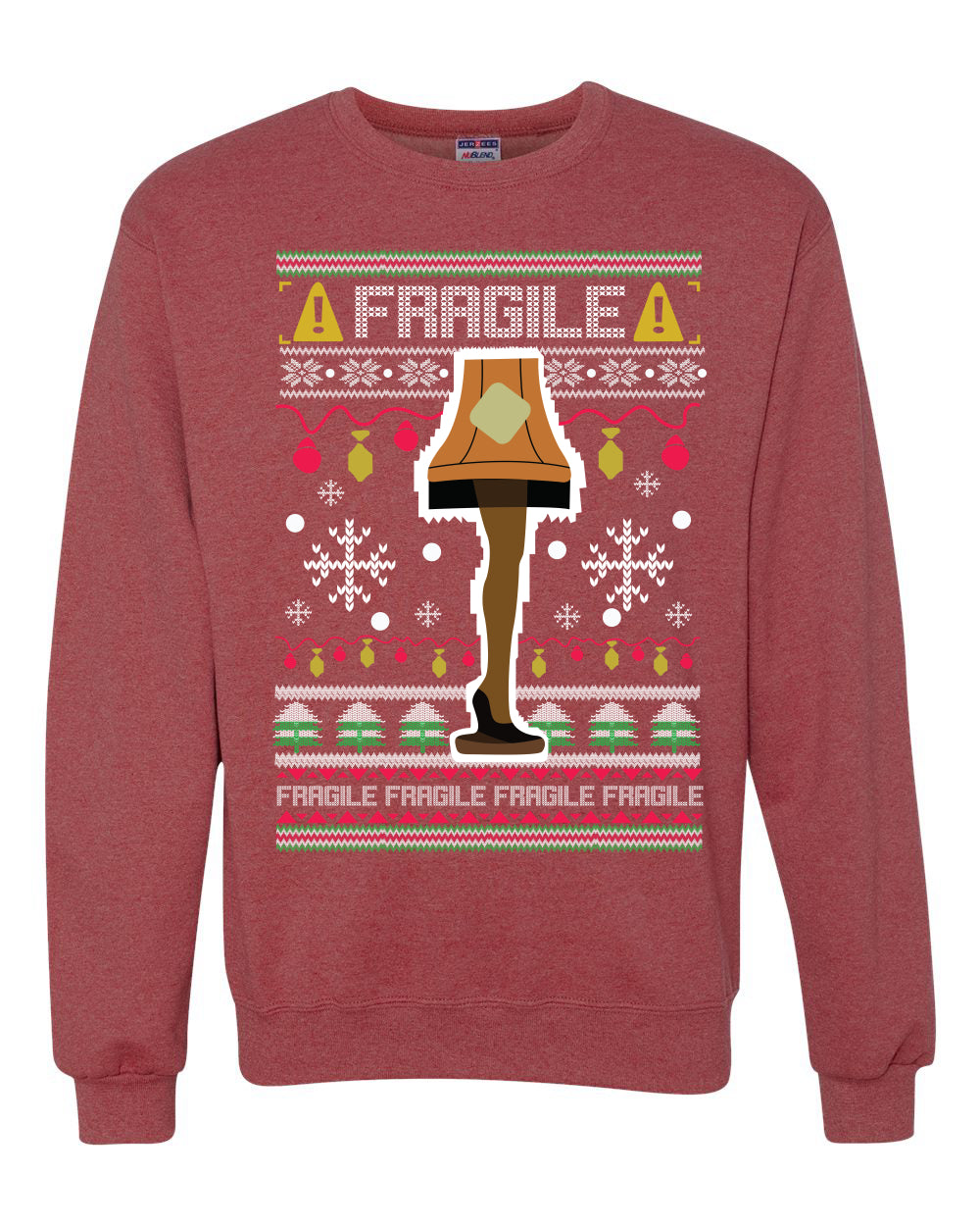 Fragile Leg Lamp Christmas Story Funny Xmas Merry Ugly Christmas Sweater Unisex Crewneck Graphic Sweatshirt