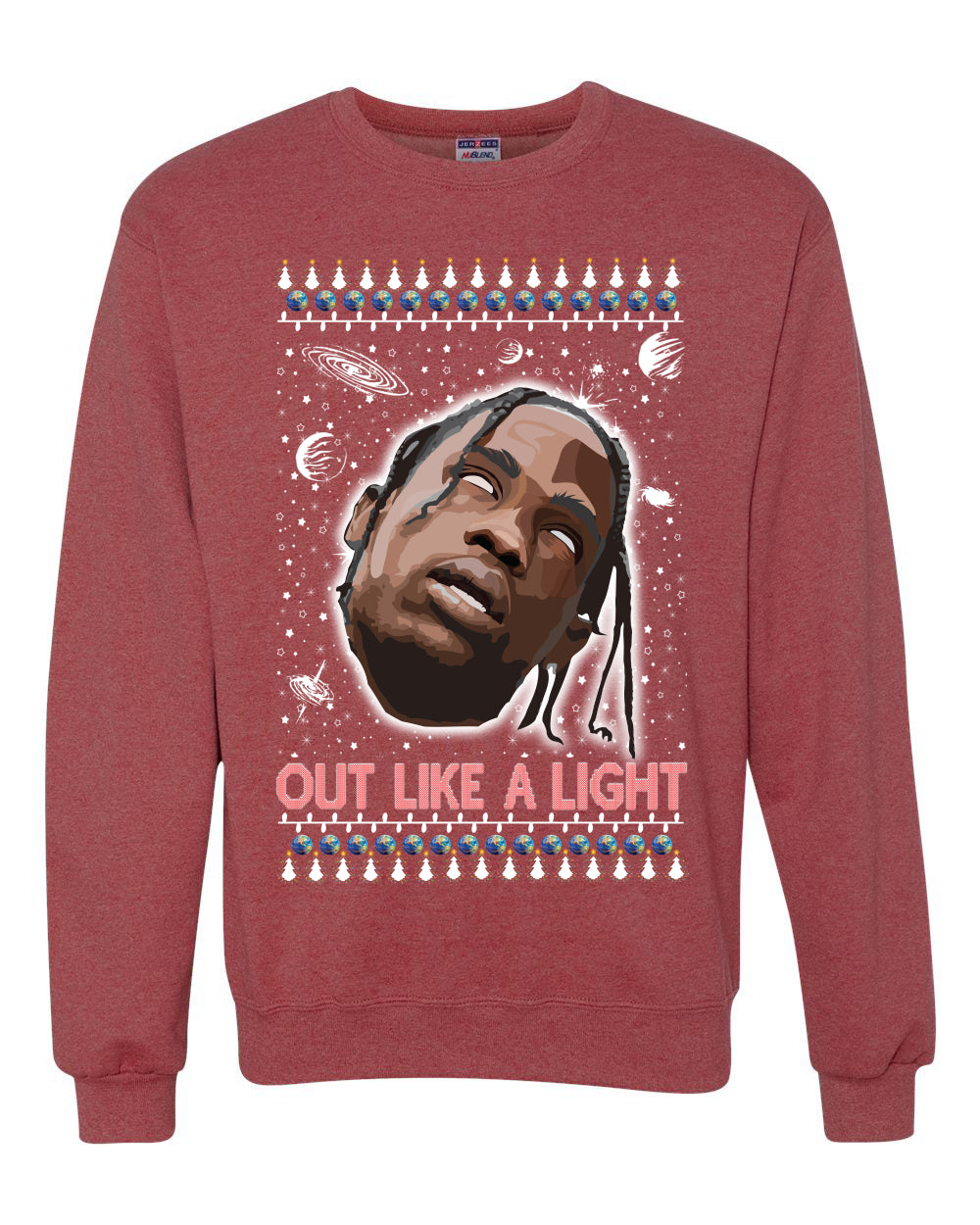 Out Like a Light Ugly Christmas Sweater Unisex Crewneck Graphic Sweatshirt