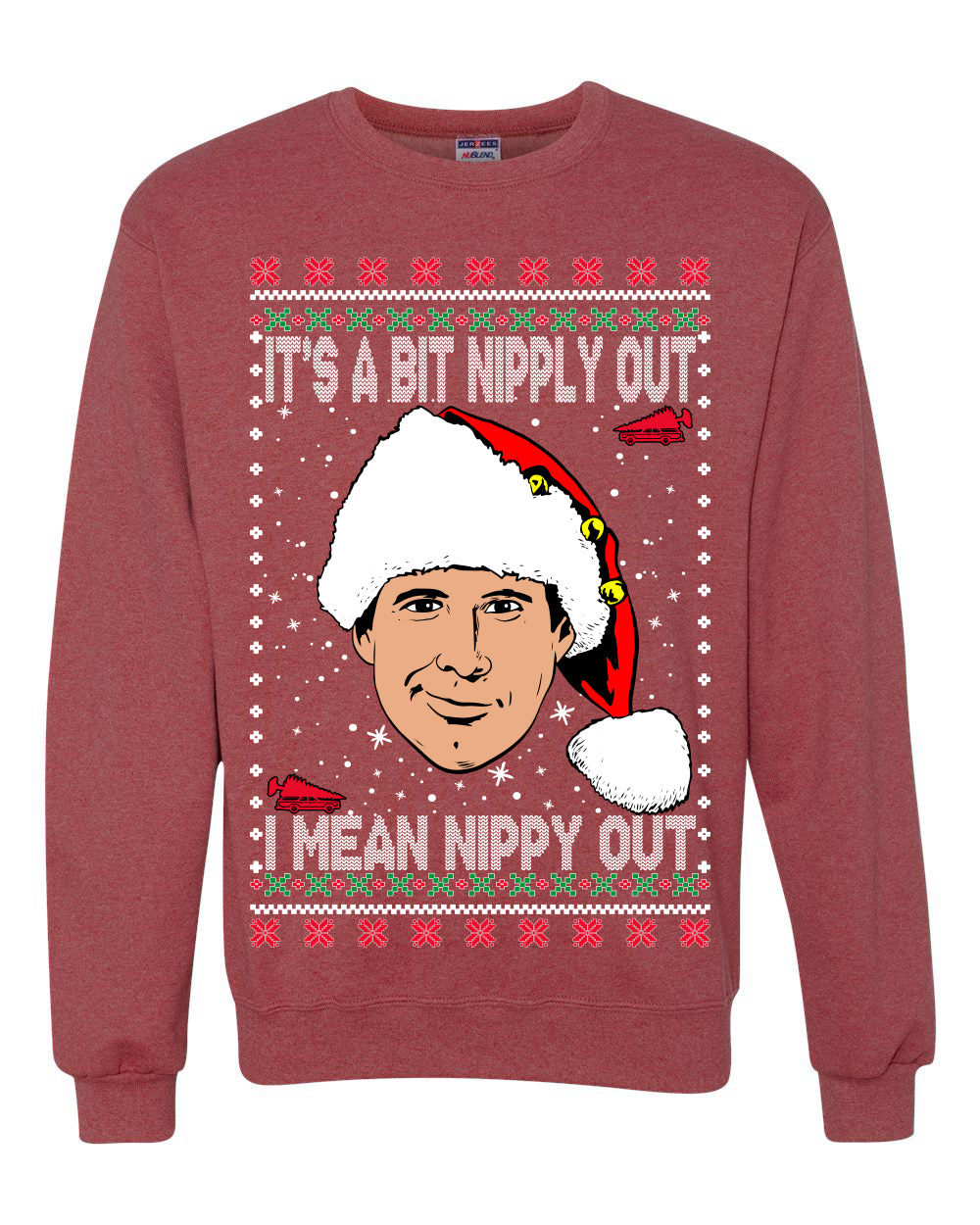 Clark Grizwald It's A Bit Nipply Out  Merry Ugly Christmas Sweater Unisex Crewneck Graphic Sweatshirt