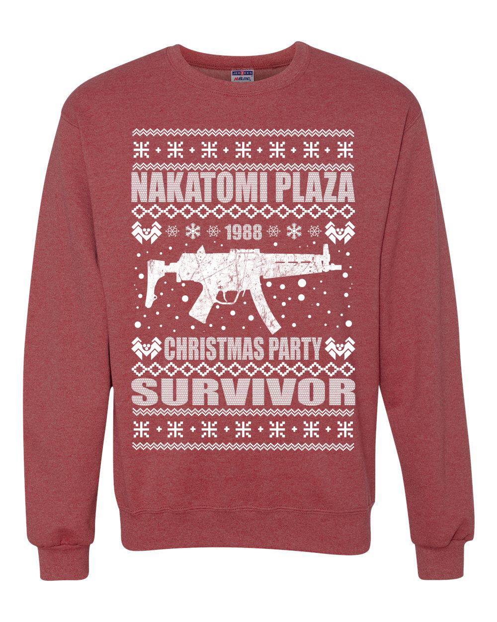Nakatomi Plaza Christmas Party Survivor 1988 Merry Ugly Christmas Sweater Unisex Crewneck Graphic Sweatshirt