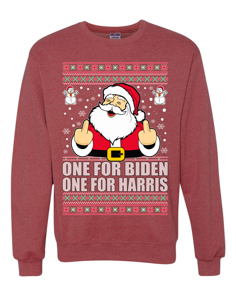 One For Biden One For Harris Santa Merry Ugly Christmas Sweater Unisex Crewneck Graphic Sweatshirt