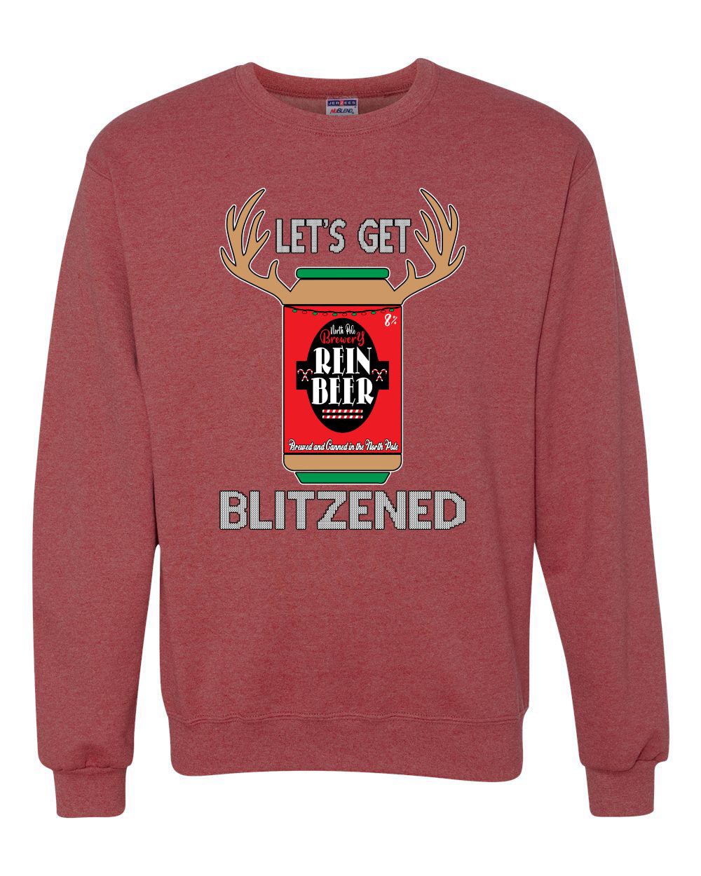 Let's Get Blitzened Christmas Unisex Crewneck Graphic Sweatshirt