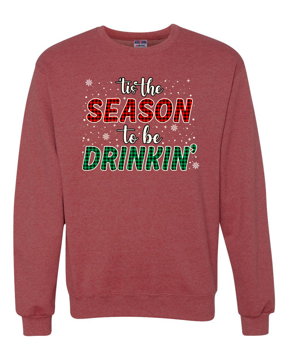 Tis' the Season To Be Drinkin' Christmas Unisex Crewneck Graphic Sweatshirt