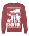 Fanily Vacation Bend Over & I'll Show You Ugly Christmas Sweater Unisex Crewneck Graphic Sweatshirt
