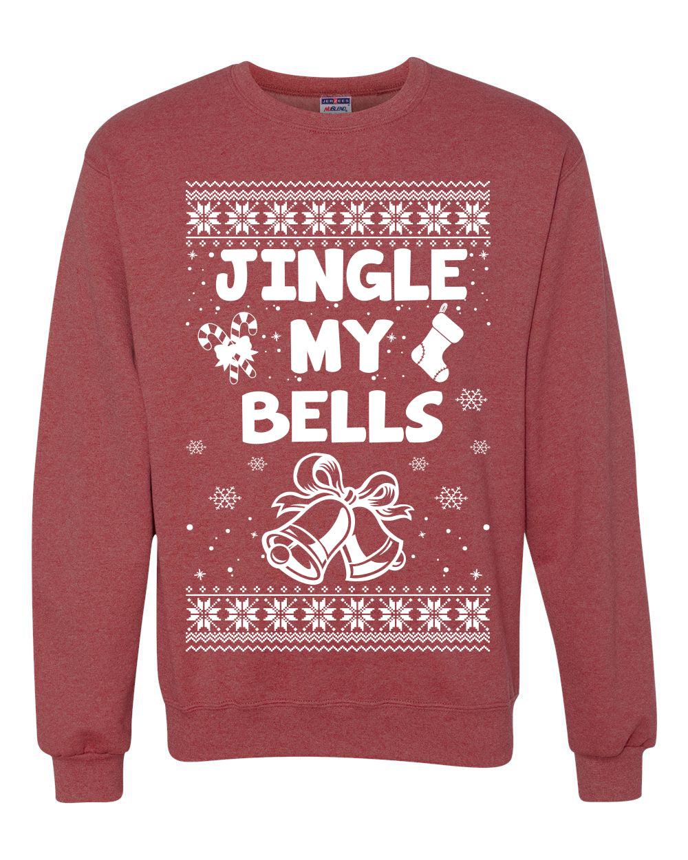 Jingle My Bells Individual Couples Ugly Christmas Sweater Unisex Crewneck Graphic Sweatshirt