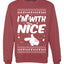 I'm With Nice Individual Couples Ugly Christmas Sweater Unisex Crewneck Graphic Sweatshirt