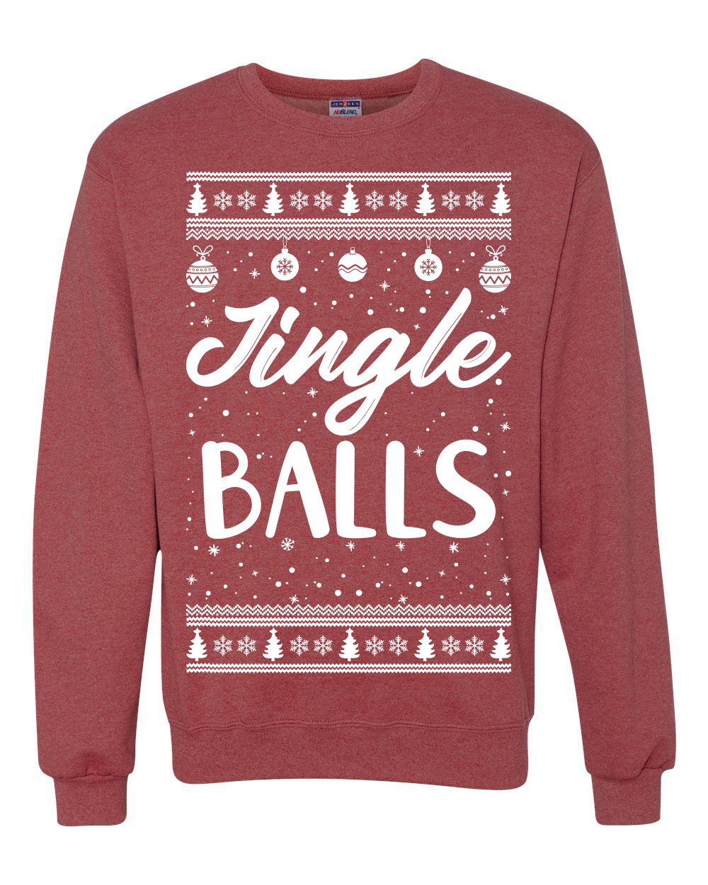 Jingle Balls Individual Couples Ugly Christmas Sweater Unisex Crewneck Graphic Sweatshirt