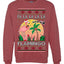 Fa La La La Mingo Pink Flamingo Santa Hat Lighting Trees Ugly Christmas Sweater Unisex Crewneck Graphic Sweatshirt