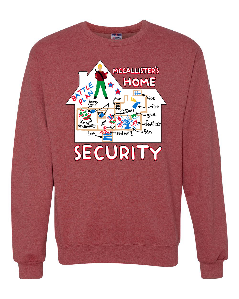 McCallister's Home Security Battle Plans Alone Christmas Unisex Crewneck Sweatshirt