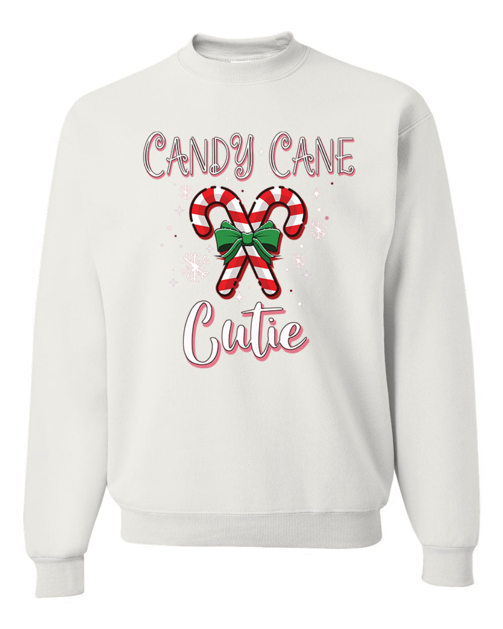 Candy Cane Cutie  Merry Christmas Unisex Crewneck Graphic Sweatshirt