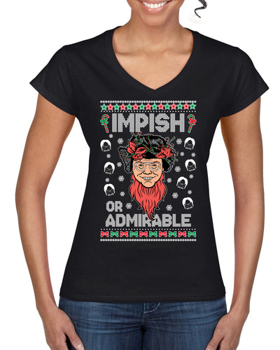 Impish or Admirable Dwight Schrute Ugly Christmas Sweater Women’s Standard V-Neck Tee