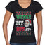 Where my Hos At Santa Funny Ugly Christmas Sweater Women’s Standard V-Neck Tee