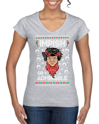 Impish or Admirable Dwight Schrute Ugly Christmas Sweater Women’s Standard V-Neck Tee