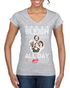 AOC The Squad Congresswomen Sleigh All Day Xmas Ugly Christmas Sweater Women’s Standard V-Neck Tee