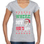 Where my Hos At Santa Funny Ugly Christmas Sweater Women’s Standard V-Neck Tee