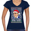 Santas Coming That's What She Said Michael Scott Ugly Christmas Sweater Women’s Standard V-Neck Tee