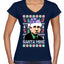 Santa Mike Michael Scott The Office Ugly Christmas Sweater Women’s Standard V-Neck Tee