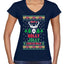 Have A Holly Jolly Christmas Ugly Christmas Sweater Women’s Standard V-Neck Tee