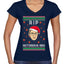 RIP Notorious RBG Ruth Bader Ginsburg Ugly Christmas Sweater Women’s Standard V-Neck Tee
