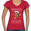 Christmas Spirit I'll Help You Find It Stanley Hudson Ugly Christmas Sweater Women’s Standard V-Neck Tee