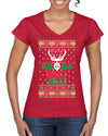 Have A Holly Jolly Christmas Ugly Christmas Sweater Women’s Standard V-Neck Tee