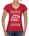 Jolliest Bunch of Assholes Xmas Movie Ugly Christmas Sweater Women’s Standard V-Neck Tee