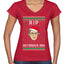 RIP Notorious RBG Ruth Bader Ginsburg Ugly Christmas Sweater Women’s Standard V-Neck Tee