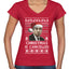 Christmas Is Cancelled Michael Scott Office Ugly Christmas Sweater Women’s Standard V-Neck Tee