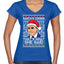 Santas Coming That's What She Said Michael Scott Ugly Christmas Sweater Women’s Standard V-Neck Tee