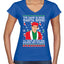 Michael Scott The Name is Bond Santa Bond Ugly Christmas Sweater Women’s Standard V-Neck Tee