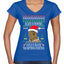 Lisp Believe In Thomthin Thacrifithing Everythin Ugly Christmas Sweater Women’s Standard V-Neck Tee