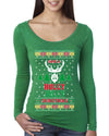 Have A Holly Jolly Christmas Ugly Christmas Sweater Womens Scoop Long Sleeve Top