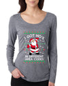 I Got Ho's in Different Area Codes Funny Santa Xmas Christmas Womens Scoop Long Sleeve Top
