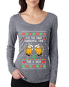 It's the Most Wonderful Time for a Beer Ugly Christmas Sweater Womens Scoop Long Sleeve Top