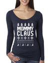 Mommy Claus Christmas Womens Scoop Long Sleeve Top