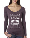 Snow is Coming | GoT Stark Christmas Womens Scoop Long Sleeve Top