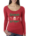 Gangsta Wrapper Christmas Womens Scoop Long Sleeve Top