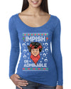 Impish or Admirable Dwight Schrute Ugly Christmas Sweater Womens Scoop Long Sleeve Top