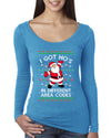I Got Ho's in Different Area Codes Funny Santa Xmas Christmas Womens Scoop Long Sleeve Top